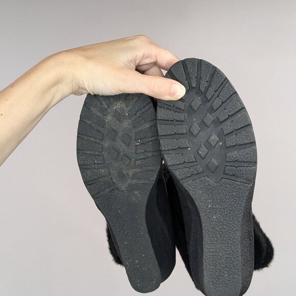 Expressions Marco Faux Fur Turned Down Cuff Boots Black Size 8 - Picture 5 of 6